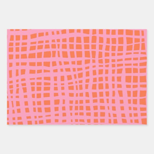 Retro Grid Abstract patroon Inpakpapier Vel (Voorkant 3)