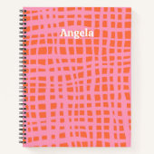 Retro Grid Abstract Patroon Notitieboek (Voorkant)