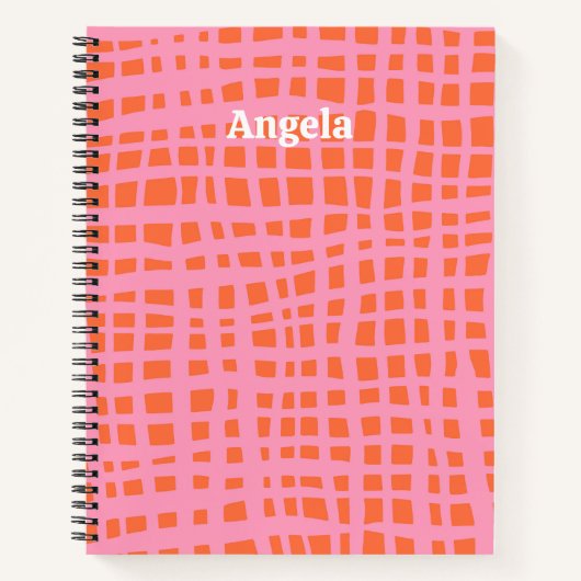 Retro Grid Abstract Patroon  Notitieboek (Voorkant)