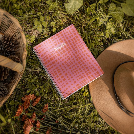 Retro Grid Abstract Patroon Notitieboek