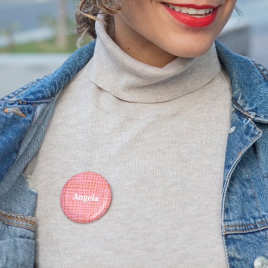 Retro Grid Abstract Patroon Ronde Button 5,7 Cm