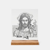 Retro Grid Jezus Koning Der Koningen Openbaring 19 Acryl Bord (Voorkant)