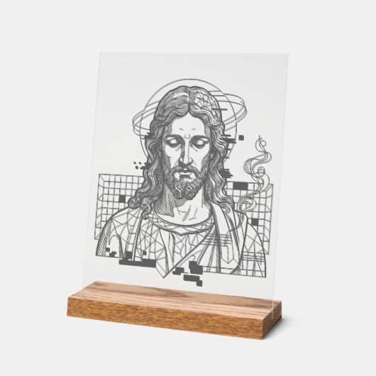 Retro Grid Jezus Koning Der Koningen Openbaring 19 Acryl Bord (Hoek)