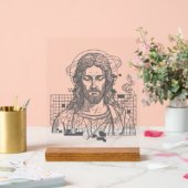 Retro Grid Jezus Koning Der Koningen Openbaring 19 Acryl Bord (Huwelijk)