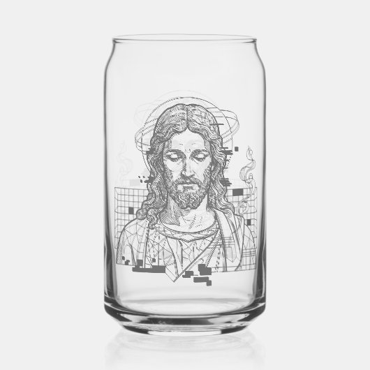 Retro Grid Jezus Koning der Koningen Openbaring 19 Blikvorm Glas (Achterkant)