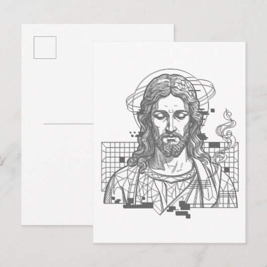 Retro Grid Jezus Koning der Koningen Openbaring 19 Briefkaart (Voorkant / Achterkant)