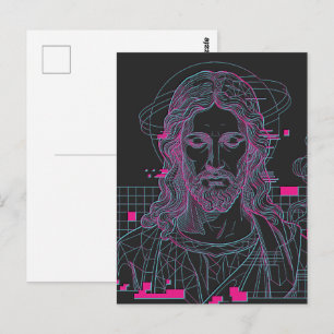 Retro Grid Jezus Koning der Koningen Openbaring 19 Briefkaart