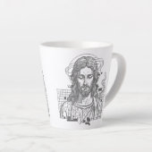 Retro Grid Jezus Koning der Koningen Openbaring 19 Latte Mok (Rechterhoek)
