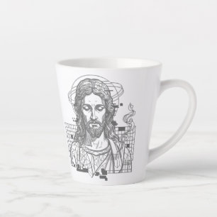Retro Grid Jezus Koning der Koningen Openbaring 19 Latte Mok