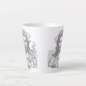 Retro Grid Jezus Koning der Koningen Openbaring 19 Latte Mok (Voorkant)