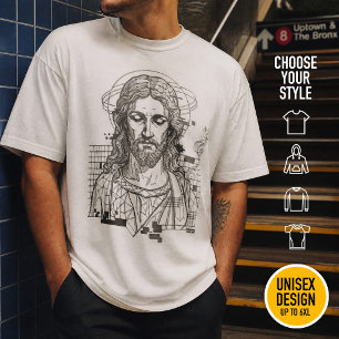 Retro Grid Jezus Koning der Koningen Openbaring 19 T-shirt