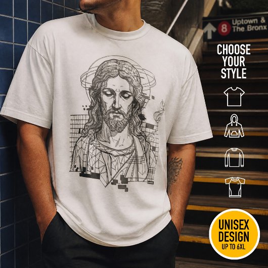 Retro Grid Jezus Koning der Koningen Openbaring 19 T-shirt