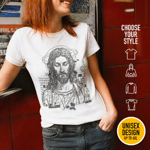 Retro Grid Jezus Koning der Koningen Openbaring 19 T-shirt