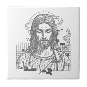 Retro Grid Jezus Koning Der Koningen Openbaring 19 Tegeltje