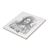 Retro Grid Jezus Koning Der Koningen Openbaring 19 Tegeltje (Zijkant)
