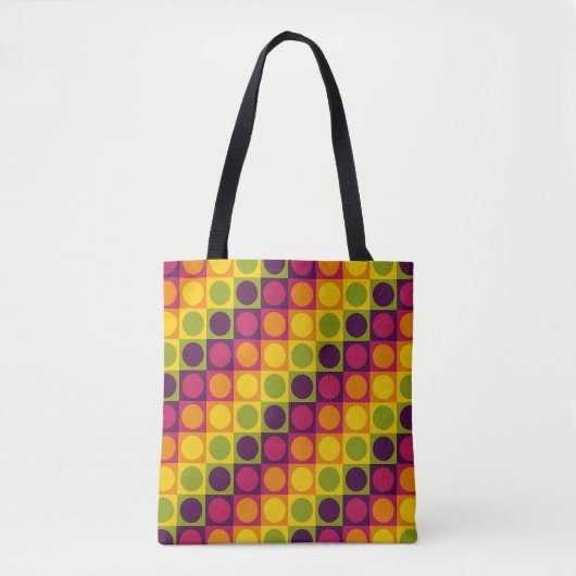 Retro Grid Polka Play Tote Bag (Voorkant)