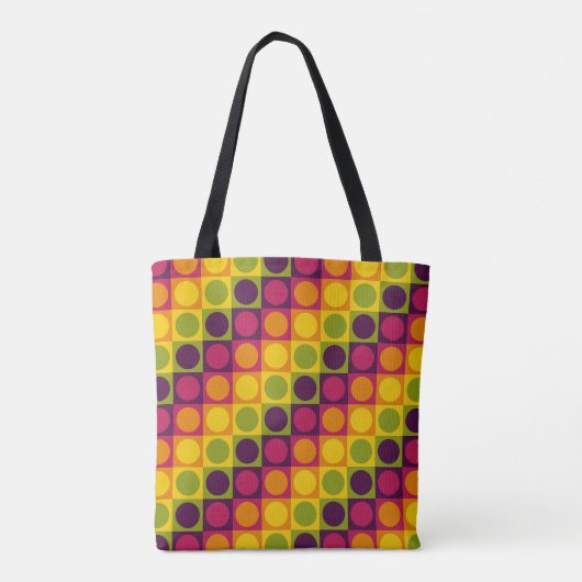 Retro Grid Polka Play Tote Bag (Achterkant)