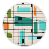 Retro Grid & Starbursts Aangepaste keramische knop (Voorkant)