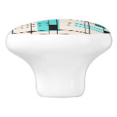 Retro Grid & Starbursts Aangepaste keramische knop (Zijkant)