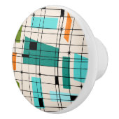 Retro Grid & Starbursts Aangepaste keramische knop (Rechts)