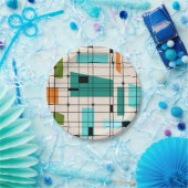 Retro Grid & Starbursts Bord papier (Feest)