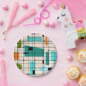 Retro Grid & Starbursts Bord papier (Feest)