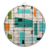 Retro Grid & Starbursts Dart Board Dartbord (Voorkant)