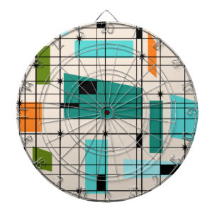 Retro Grid & Starbursts Dart Board Dartbord