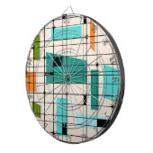Retro Grid & Starbursts Dart Board Dartbord (Voorkant Rechts)
