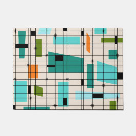 Retro Grid & Starbursts Doormat Deurmat