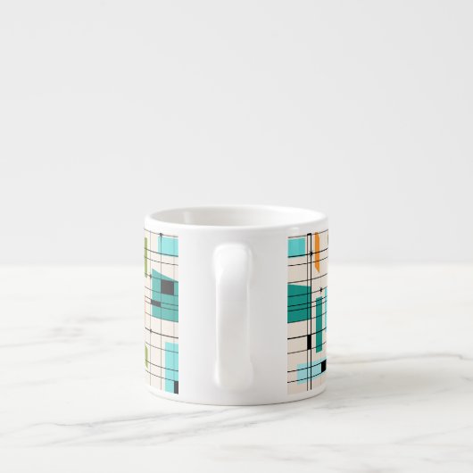 Retro Grid & Starbursts Espresso Mok (Achterkant)