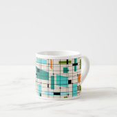 Retro Grid & Starbursts Espresso Mok (Voorkant rechts)