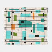 Retro Grid & Starbursts Fleece Blanket (Voorkant (Horizontaal))