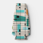 Retro Grid & Starbursts Fles Koeler (Voorkant)