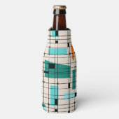Retro Grid & Starbursts Fles Koeler (Fles Voorkant)