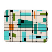 Retro Grid & Starbursts Flexibele Magneet (Horizontaal)