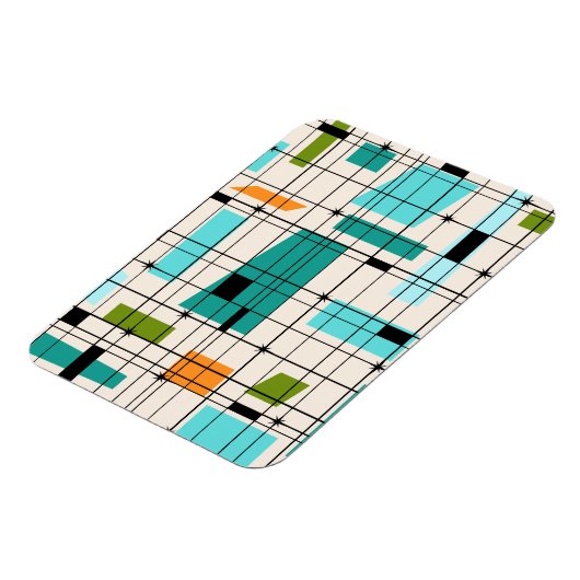 Retro Grid & Starbursts Flexibele Magneet (Linkerzijde)