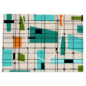 Retro Grid & Starbursts Gift Bag Groot Cadeauzakje (Achterkant)