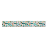 Retro Grid & Starbursts Grosgrain Ribbon Grosgrain Lint (Voorkant)