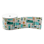 Retro Grid & Starbursts Grosgrain Ribbon Grosgrain Lint (Spoel)