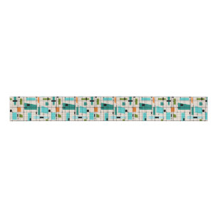 Retro Grid & Starbursts Grosgrain Ribbon Lint
