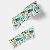 Retro Grid & Starbursts Grosgrain Ribbon Lint (Achterkant)