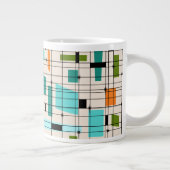 Retro Grid & Starbursts Jumbo Mok (Rechts)