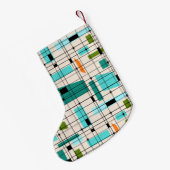 Retro Grid & Starbursts kerststopzetting Kleine Kerstsok (Achterkant (Hangend))