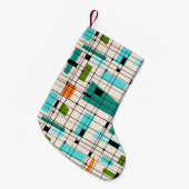 Retro Grid & Starbursts kerststopzetting Kleine Kerstsok (Voorkant (Hangend))