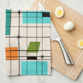 Retro Grid & Starbursts keukenhanddoek (Quarter Fold)