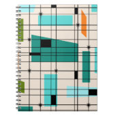 Retro Grid & Starbursts notebook Notitieboek (Voorkant)
