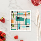 Retro Grid & Starbursts Papieren servetten (Insitu)