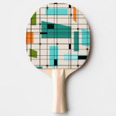 Retro Grid & Starbursts Ping Pong Paddle Tafeltennisbatje (Voorkant)