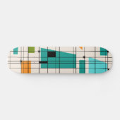 Retro Grid & Starbursts Skateboard (Horizontaal)